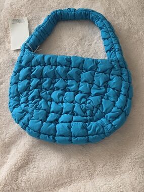 COS Puffy Shoulder Bag in Bright Teal